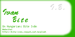 ivan bite business card